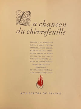 La chanson du chèvrefeuille. [refaite à sa façon par Fagus, d'après Philéas Lebesgue, Joseph Bédier, Marie de France, Chrestien de Troyes et autres ...