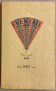 Eventail. Dix gravures, accompagnées de poésies nouvelles de Louis Codet, Jean Pellerin et de MM. Roger Allard, André Breton, Francis Carco, M. Chevrier, F. Fleuret, G. Gabor, Max Jacob, Valery Larbaud, A. Salmon.