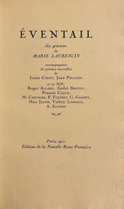 Eventail. Dix gravures, accompagnées de poésies nouvelles de Louis Codet, Jean Pellerin et de MM. Roger Allard, André Breton, Francis Carco, M. Chevrier, F. Fleuret, G. Gabor, Max Jacob, Valery Larbaud, A. Salmon.