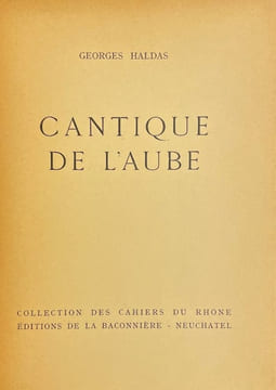 Cantique de l'aube.. HALDAS (Georges)