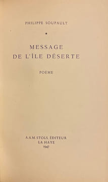 Message de l'île déserte. Poème.. SOUPAULT (Philippe)