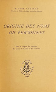 Origine des noms de personnes.