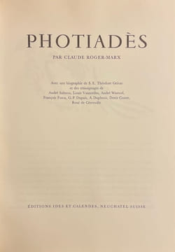Vassily Photiadès.. [PHOTIADES] - ROGER-MARX (Claude)