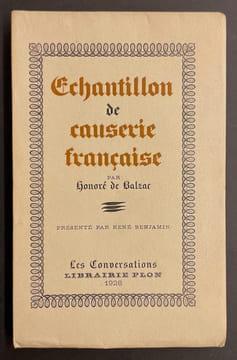Echantillon de causerie française.. BALZAC (Honoré de)