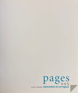 Pages, épreuvées et corrigées.