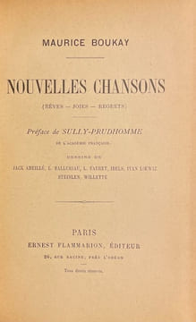 Nouvelles chansons. (Rêves - Joies - Regrets).. BOUKAY (Maurice)