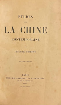 Etudes sur la Chine contemporaine.. D'IRISSON (Maurice)