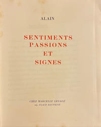 Sentiments, passions et signes.