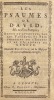 Les Psaumes de David, Mis en Vers Fran&ccedil;ois, Revus et aprouvez, par les Pasteurs et les Professeurs de l'Eglise de l'Academie de GENEVE. Nouvelle ...