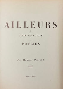 Ailleurs & Suite sans suite. Poèmes