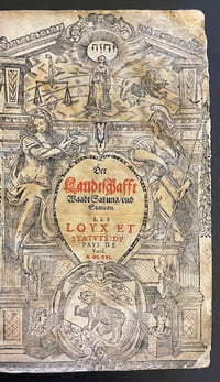 Der Landtschafft Waadt Satzung, und Statuten. Les Loyx et statuts du pays de Vaud.