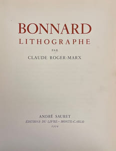 Bonnard lithographe.