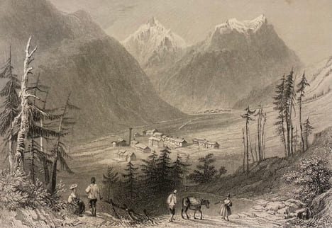 Les vallées vaudoises pittoresques; Ou vallées protestantes du Piemont, du Dauphiné et du Ban de La Roche.. BEATTIE (William)