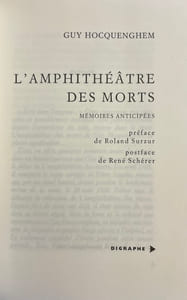 L'amphithéâtre des morts. Mémoires anticipées.