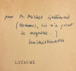 Lataume. Roman.. VINAVER (Michel)