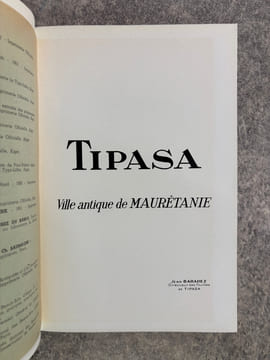 TIPASA. VILLE ANTIQUE DE MAURETANIE. . BARADEZ JEAN.
