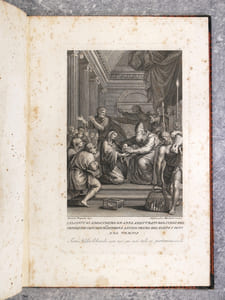 NUOVA RACCOLTA DI N° 24 RAMI CHE RAPPRESENTANO LA VITA DI MARIA SSMA. COLL'AGGIUNTA, CHE COMPISCE TUTTE LE FESTE CHE RICORRONO NEL CORSO DELL'ANNO DELLA MEDESIMA. DEI QUALI IN N° 22 SONO D'INVENZIONE E DISEGNO DEL CELEBRE NICCOLO' POUSSIN E FEDELMENTE INCISI DA ALESSANDRO MOCHETTI.