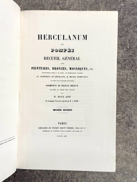 HERCULANUM ET POMPEI. RECUEIL GENERAL DES PEINTURES, BRONZES, MOSAIQUES, ETC. DECOUVERTS JUSQU’A CE JOUR, ET REPRODUITS D’APRES LE ANTICHITA DI ...