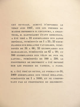 LE CACHEMIRE ECARLATE. AVEC UN FRONTISPICE DE DIGNIMONT.. LACRETELLE. (JACQUES DE. 1888-1985).