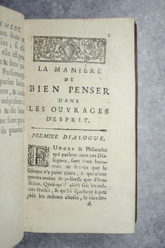 LA MANIERE DE BIEN PENSER DANS LES OUVRAGES D'ESPRIT, DIALOGUES. NOUVELLE EDITION.. BONHOURS DOMINIQUE (1628-1702).