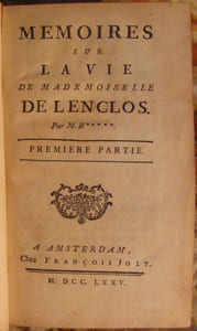 MEMOIRES SUR LA VIE DE MLLE DE LENCLOS. PAR M. B*****.