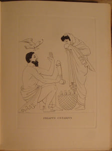 LES PRIAPEES. TRADUITES DU LATIN PAR A. T'SERSTEVENS. CINQ PLANCHES SUR CUIVRE GRAVEES PAR GEORGES GORVEL D'APRES LES MODELES ANTIQUES. DESSINS ORIGINAUX DE M. BOUSQUET.
