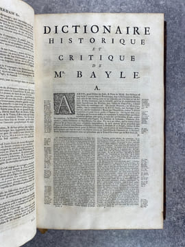 DICTIONNAIRE HISTORIQUE ET CRITIQUE, PAR MR PIERRE BAYLE. QUATRIEME EDITION, REVUE, CORRIGEE ET AUGMENTEE. AVEC LA VIE DE L'AUTEUR, PAR MR. DES ...