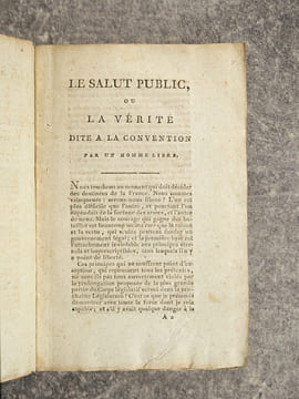 LE SALUT PUBLIC, OU LA VERITE DITE A LA CONVENTION. PAR UN HOMME LIBRE. . LA HARPE. (FREDERIC-CESAR. 1754-1838).
