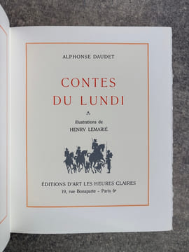 CONTES DU LUNDI. LETTRES DE MON MOULIN. TARTARIN DE TARASCON. ILLUSTRATIONS DE HENRY LEMARIE.. DAUDET ALPHONSE (1840-1897). 