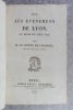 SUR LES EVENEMENTS DE LYON, AU MOIS DE JUIN 1817. PAR M. LE COMTE DE CHABROL, ANCIEN PREFET DU RHONE.. CHABROL DE CROUZOT (COMTE CHRISTOPHE DE. ...