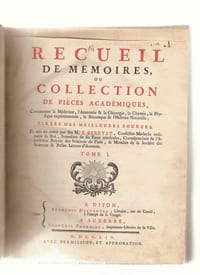 RECUEIL DE MEMOIRES OU COLLECTION DE PIECES ACADEMIQUES, CONCERNANT LA MEDECINE, L'ANATOMIE ET LA CHIRURGIE, LA CHYMIE, LA PHYSIQUE EXPERIMENTALE, LA BOTANIQUE ET L'HISTOIRE NATURELLE, TIREES DES MEILLEURES SOURCES. ET MIS EN ORDRE PAR FEU M. J. BERRYAT, CONSEILLER-MEDECIN ORDINAIRE DU ROI, INTENDANT DE SES EAUX MINERALES, CORRESPONDANT DE L'ACADEMIE ROYALE DES SCIENCES DE PARIS, ET MEMBRE DE LA SOCIETE DES SCIENCES ET BELLES LETTRES D'AUXERRE.
