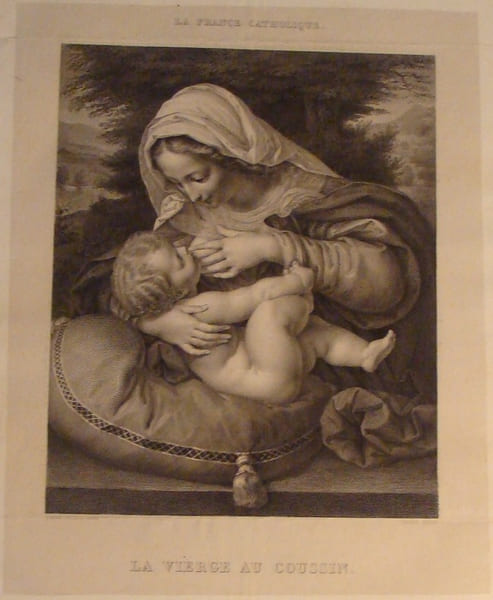 LA VIERGE AU COUSSIN. ANDREA SALARIA PINX, GIRAUD SCULPIT.. SOLARI (OU SOLARIO ANDREA. 1460-1524).