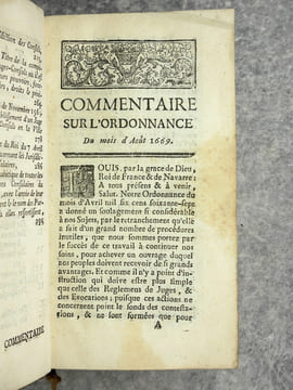 NOUVEAU COMMENTAIRE SUR L'ORDONNANCE DU COMMERCE DU MOIS DE MARS 1673. PAR M * * * CONSEILLER AU PRESIDIAL D'ORLEANS. NOUVELLE EDITION, CORRIGEE & ...