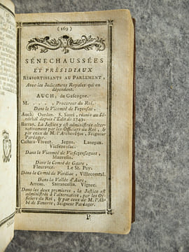 ALMANACH HISTORIQUE DE LA PROVINCE DE LANGUEDOC, NOUVELLE EDITION, ENRICHIE DE VIGNETTES ANALOGUES A CHAQUE CORPS. POUR L’ANNEE BISSEXTILE ...