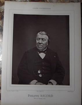 PHILIPPE RICORD. (MEDECIN FRANCAIS. 1800-1889). PARIS. 1876. (EXTRAIT DE LA "GALERIE CONTEMPORAINE, LITTERAIRE ET ARTISTIQUE").. CARJAT ETIENNE. ...