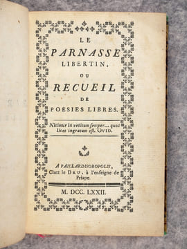 LE PARNASSE LIBERTIN OU RECUEIL DE POESIES LIBRES. . undefined