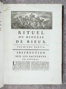 RITUEL DU DIOCESE DE RIEUX, PUBLIE PAR L'AUTORITE DE MONSEIGNEUR PIERRE-JOSEPH DE LASTIC, EVEQUE DE RIEUX.. LASTIC-LESCURE (PIERRE-JOSEPH DE. ...