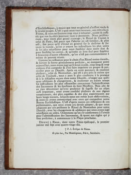 RITUEL DU DIOCESE DE RIEUX, PUBLIE PAR L'AUTORITE DE MONSEIGNEUR PIERRE-JOSEPH DE LASTIC, EVEQUE DE RIEUX.. LASTIC-LESCURE (PIERRE-JOSEPH DE. ...
