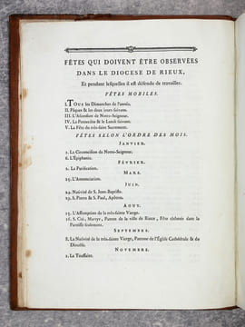 RITUEL DU DIOCESE DE RIEUX, PUBLIE PAR L'AUTORITE DE MONSEIGNEUR PIERRE-JOSEPH DE LASTIC, EVEQUE DE RIEUX.. LASTIC-LESCURE (PIERRE-JOSEPH DE. ...