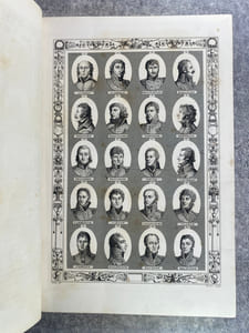 CAMPAGNES DES FRANCAIS SOUS LE CONSULAT ET L'EMPIRE. ALBUM DE CINQUANTE-DEUX BATAILLES ET CENT PORTRAITS DES MARECHAUX, GENERAUX ET PERSONNAGES LES PLUS ILLUSTRES DE L'EPOQUE ET LE PORTRAIT DE NAPOLEON I° ACCOMPAGNE D'UN FAC-SIMILE DE SA SIGNATURE. COLLECTION DE 60 PLANCHES, DITE CARLE VERNET PEINTRE D'HISTOIRE FAITE D'APRES LES TABLEAUX DE CE GRAND MAITRE ET LES DESSINS DE SWEBACH. 