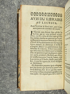 SENTIMENS DE CLEANTE SUR LES ENTRETIENS D’ARISTE ET D’EUGENE. PAR M. BARBIER D’AUCOUR, DE L’ACADEMIE FRANCOISE. QUATRIEME EDITION REVUE ET CORRIGEE, ...