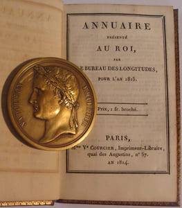 ANNUAIRE PRESENTE AU ROI, PAR LE BUREAU DES LONGITUDES, POUR L'AN 1815. PARIS. COURCIER. 1814.