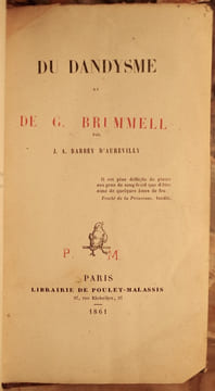 DU DANDYSME ET DE G. BRUMMEL, PAR J. A. BARBEY D'AUREVILLY. . BARBEY D'AUREVILLY (JULES AMEDEE. 1808-1889).