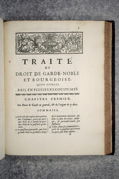 TRAITEZ DU DOUAIRE, ET DE LA GARDE NOBLE ET BOURGEOISE, QU'ON APPELLE BAIL EN PLUSIEURS COUSTUMES. PAR ME PHILIPPE DE RENUSSON, AVOCAT EN PARLEMENT.. ...