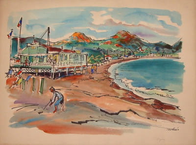 AGAY. LE RESTAURANT SUR LA PLAGE. (1956).