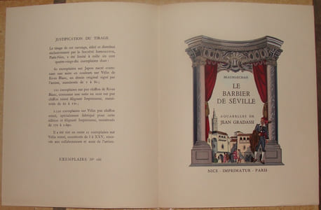 LE BARBIER DE SEVILLE. LE MARIAGE DE FIGARO. AQUARELLES DE JEAN GRADASSI. 