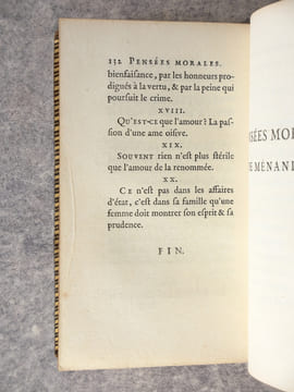 CARACTERES DE THEOPHRASTE, ET PENSSES MORALES DE MENANDRE. TRADUITS PAR M. LEVESQUE. (DE LA "COLLECTION DES MORALISTES ANCIENS, DEDIEE AU ROI").. ...