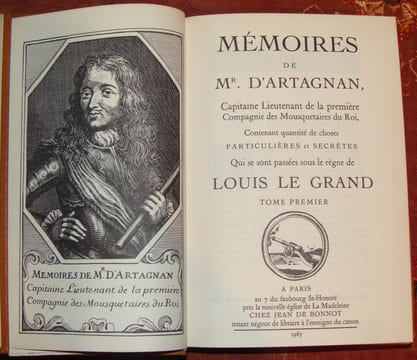MEMOIRES DE MR D'ARTAGNAN, CAPITAINE LIEUTENANT DE LA PREMIERE COMPAGNIE DES MOUSQUETAIRES DU ROI, CONTENANT QUANTITE DE CHOSES PARTICULIERES ET ...