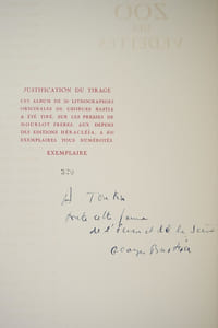 LE ZOO DES VEDETTES. LITHOGRAPHIES ORIGINALES DE GEORGES BASTIA. PREFACE DE MARCEL ACHARD.