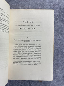NOUVEAU RECUEIL DE FARCES FRANCAISES DES XV° ET XVI° SIECLES, PUBLIE D’APRES UN VOLUME UNIQUE APPARTENANT A LA BIBLIOTHEQUE ROYALE DE COPENHAGUE, PAR ...